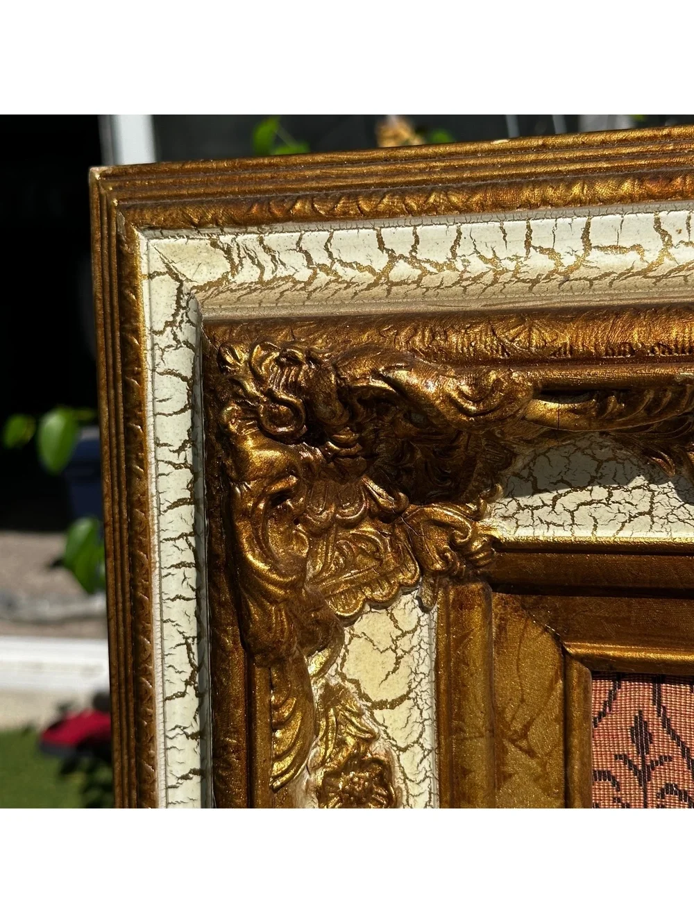 Made in Italy Last Supper Woven Tapestry Ornate Gold Frame 56x28